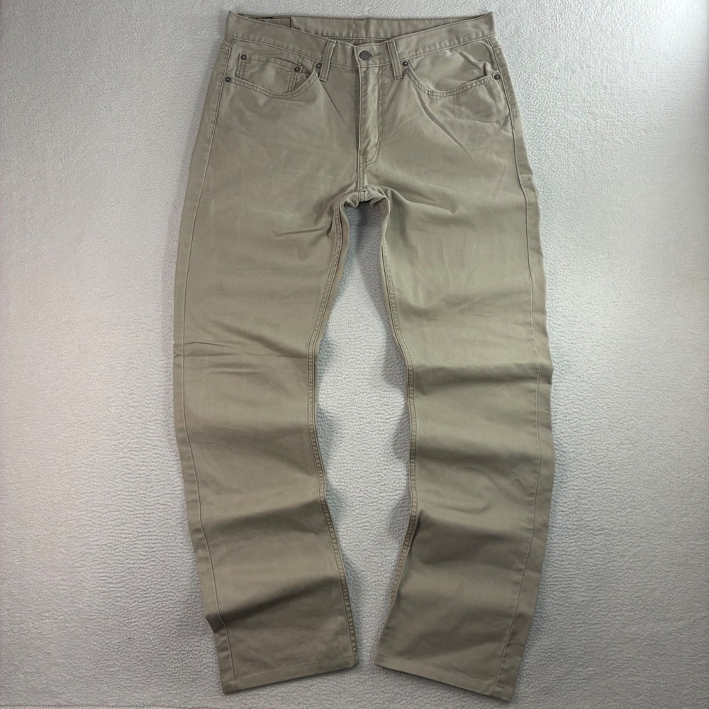 Levis 514 Straight Chino Pants Men 34x36 Beige Stretch Casual Jeans Cotton Slim